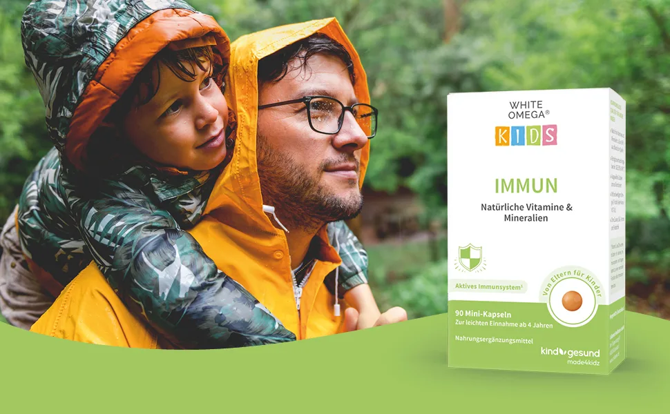 Vitamins for children for the immune system sugar-free Omega-3 vitamin C D3+K2 selenium zinc 90 mini capsules (1 month) - Omega-3