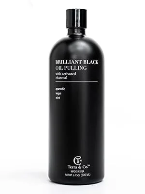 Terra & Co. Brilliant Black Oil Pulling Natural Ayurvedic Blend of Activated Charcoal and Coconut Oil - 200 ML - Oil Pulling