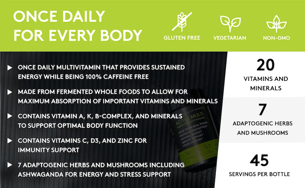 RSP Nutrition Active Multi Energizing Multivitamin - 45 Tablets - daily multivitamin, women