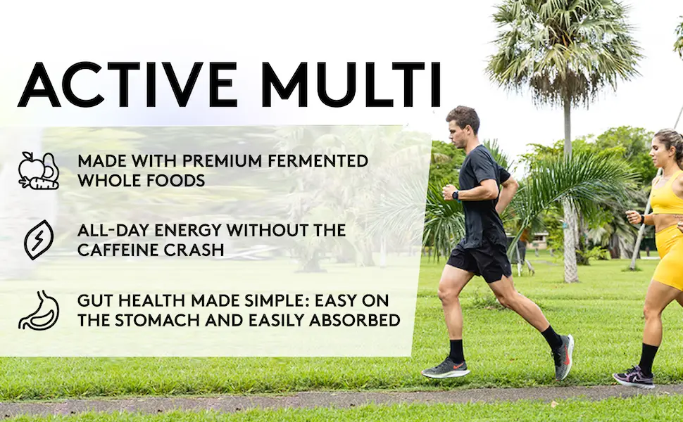 RSP Nutrition Active Multi Energizing Multivitamin - 45 Tablets - fermented foods, caffeine free, gut health, digestible, multivitamin