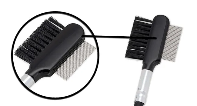 K-Pro Eyebrow Brush Eyelash Comb 2-in-1 Eyebrow Eyelash Comb Metal - Wimper_doppel_Tool_Instrument