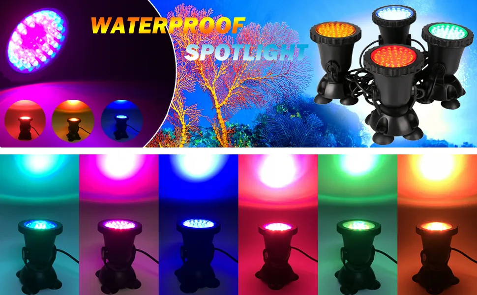 GreenSun Pond Lighting Underwater RGB Spot Light IP68 Waterproof Garden Pond Lamp Fish Pond Lamp with Remote Control - product information 9
