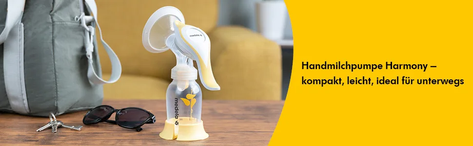 Medela Hand Milk Pump Harmony-Compact Swiss Design with Personal Fit Flex Breasthap and Medela 2-Phase Expression Technology 1 piece (1 SPACE) - Header