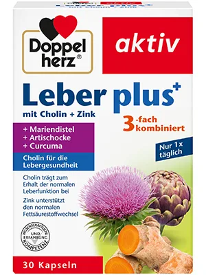 Doppelherz Leber Plus - with cholin as a contribution to the preservation of normal liver function and a normal fat metabolism - 30 capsules - Doppelherz Leber plus