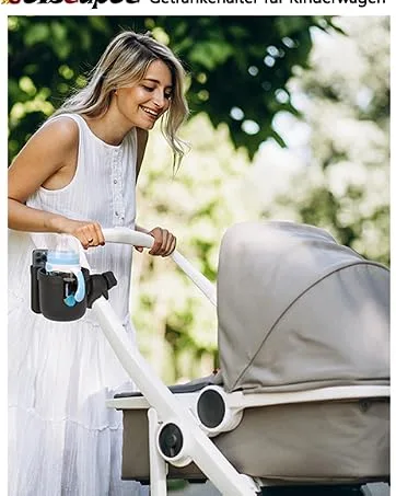 Beverage owner for strollers buggy accessories guisapue universal cup holder coffee holder stroller rollator bicycle cup holder for abc design cybex Hauck joie black - product information 12