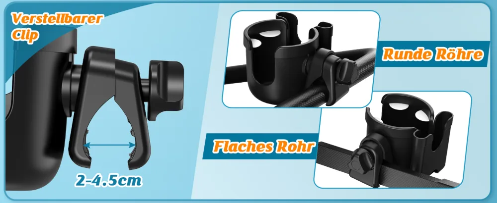 Beverage owner for strollers buggy accessories guisapue universal cup holder coffee holder stroller rollator bicycle cup holder for abc design cybex Hauck joie black - product information 17