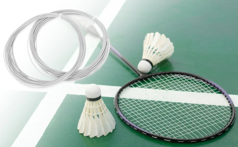 Keenso badminton racket string 2 pieces 10m 0.7 0.8 mm high flexibility badminton racket string with an 25-30 string voltage badminton string replacement white - Keenso Badmintonschläger Saite