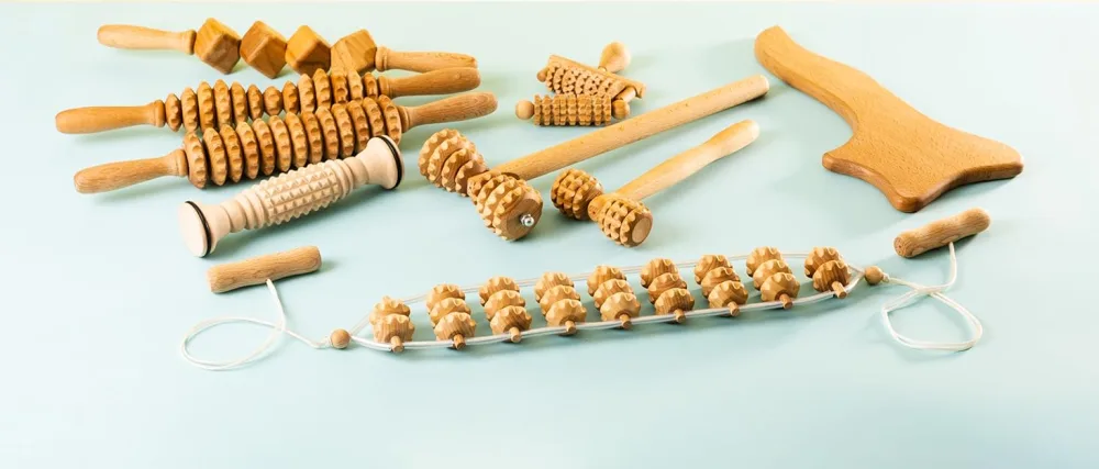 Tuuli Accessories Anti Cellulite Massage Disk Massager Massage Roller Roller with Handle Maderotherapy Made of Wood - tuuli massage wooden massager cellulite pferd gürtel foot 3D roller beine nacken schulter fuss stick