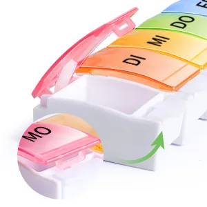 Opret tablet box German Pillendose 7 days of rainbow medication box weeks tablet box small oak to open for multi -colored - pillendose klein