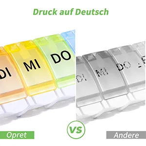 Opret tablet box German Pillendose 7 days of rainbow medication box weeks tablet box small oak to open for multi -colored - tabletten wochenbox