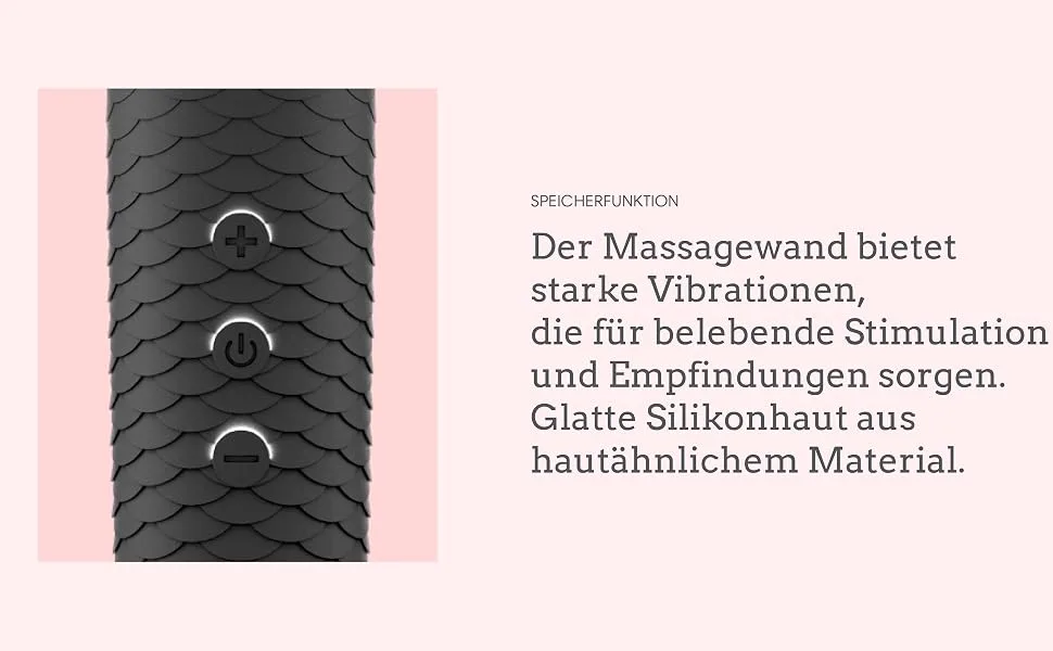Wall massage tab from Bed Geek Wireless Manual Electrom Association soft silicone surface 25 pattern waterproof via USB (black) - Massagegerät