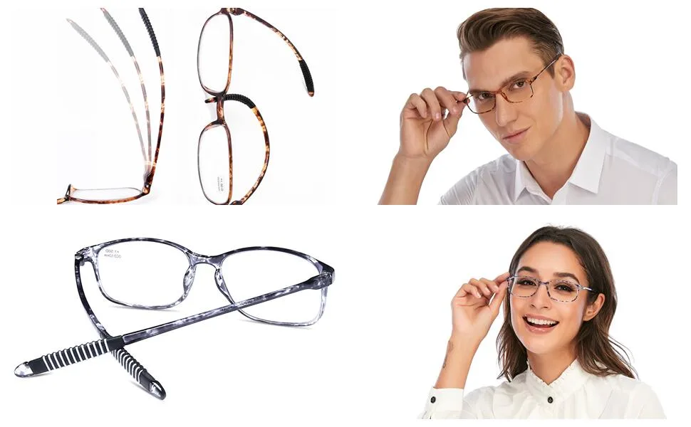 DOOViC Blue Light Filter Computer Reading Glasses for Unisex TR259-C (9 Colors) Matte Gray 1.75 x - lesebrille schildpatt