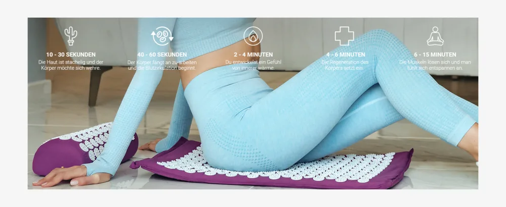 Acupressmate Premium acupressure set - including acupressure mat pillow bag & workout app reference made of 100% cotton solution of tension (violet) - matte