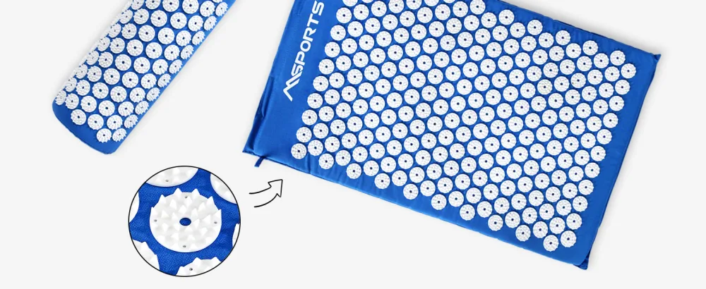 Acupressmate Premium acupressure set - including acupressure mat pillow bag & workout app reference made of 100% cotton solution of tension (violet) - matte