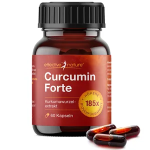 Effective nature - Curcumin forte capsules - 60 capsules - natural extract from the turmeric root - very high bioavailability through micelle technology - Curcumin Forte von effective nature