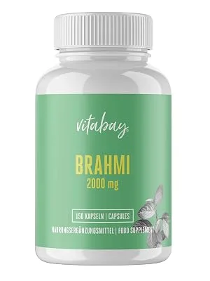 Vitabay Brahmi 2000 mg per capsule 150 vegan capsules Bacopa Monnieri Small stonecrop Ayurvedic herbs - Vitabay Vitamin K2
