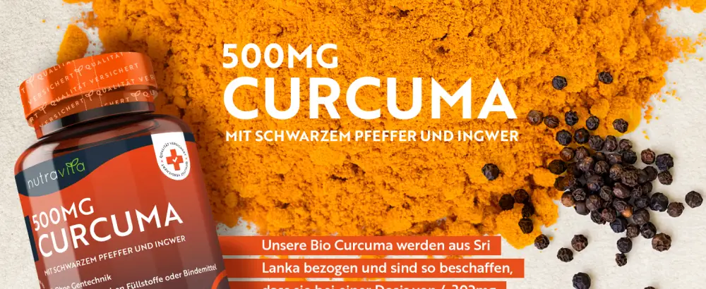 500mg curcuma extract capsules - 120 capsules - with 95% pure curcumin - laboratory test - with pepper & ginger - curcuma capsules - high -dosed - Nutravita turmeric - 500mg Curcuma