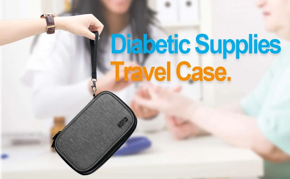 Luxja insulin diabetic bag double layer insulin pocket for blood sugar measuring devices and diabetics accessories (only bag) gray version 2 gray - product information 12