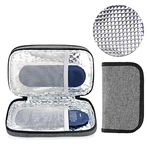 Luxja insulin diabetic bag double layer insulin pocket for blood sugar measuring devices and diabetics accessories (only bag) gray version 2 gray - product information 15