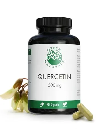 Quercetin - 180 capsules 500mg made in Germany - 100% vegan & no additives - 6 months supply - Quercetin