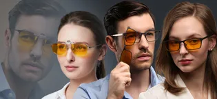 Prisma Wiesbaden Drive blue light filter glasses - for drivers and motorcyclists at day and night - Blueenightprotect - WB923D 04 Drive85 - PRiSMA Blaulichtfilter Brillen Brillenträger Vorstecker CLiP-ON