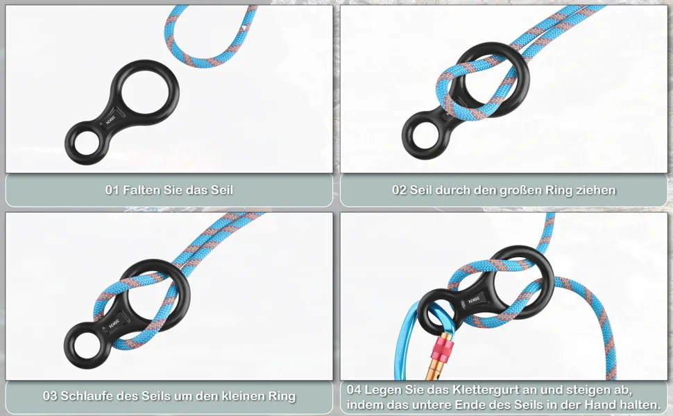 TRIWONDER 35kN 50kN abseiling device climbing 8 descender for rope diameter 8-13 mm 35kN Blue - product information 21