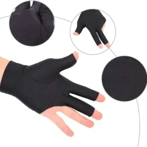 Alomejor Professional Snooker Billiard Gloves Cue Pool Gloves Left Hand Open THREE Fingers Spandex Glove - billardhandschuh links