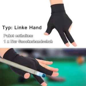 Alomejor Professional Snooker Billiard Gloves Cue Pool Gloves Left Hand Open THREE Fingers Spandex Glove - billiard handschuh