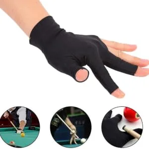 Alomejor Professional Snooker Billiard Gloves Cue Pool Gloves Left Hand Open THREE Fingers Spandex Glove - billiard handschuh