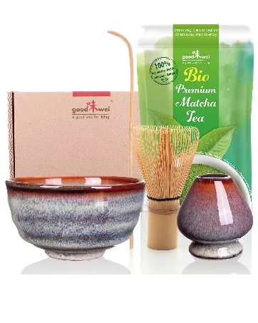 Goodwei Matcha Complete Set including Organic Matcha Tea (Kumo) - Matcha Set Uji with Premium Matcha