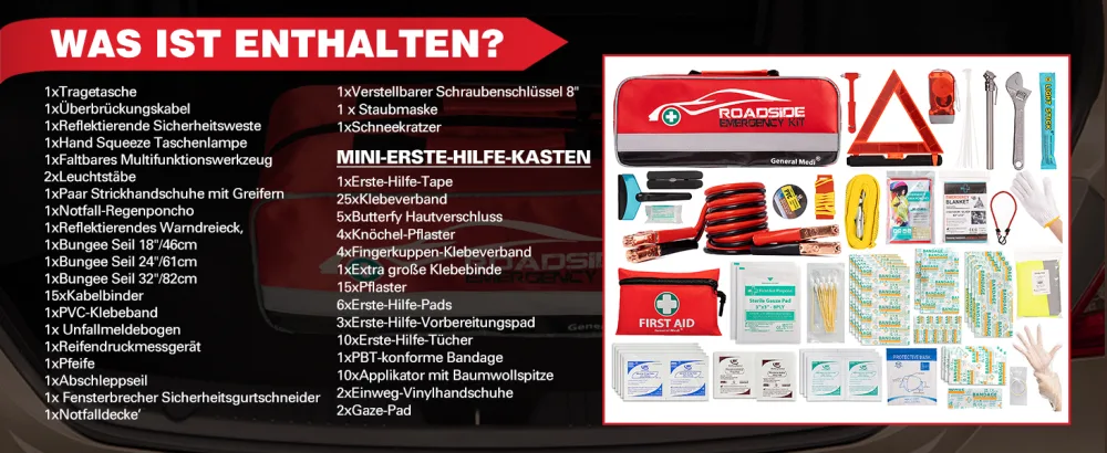 General Medi 127 in 1 Car Breakdown Kit First Aid Kit Vehicle Emergency Breakdown Assistance Set - Emergency First Aid - product information 11