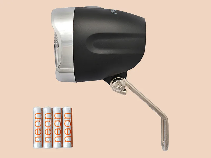 NEAN LED bicycle light bicycle lamp bicycle front light bicycle light at the front headlights bright with StVZO approval incl. 4x battery 30 lux black - 88194-12