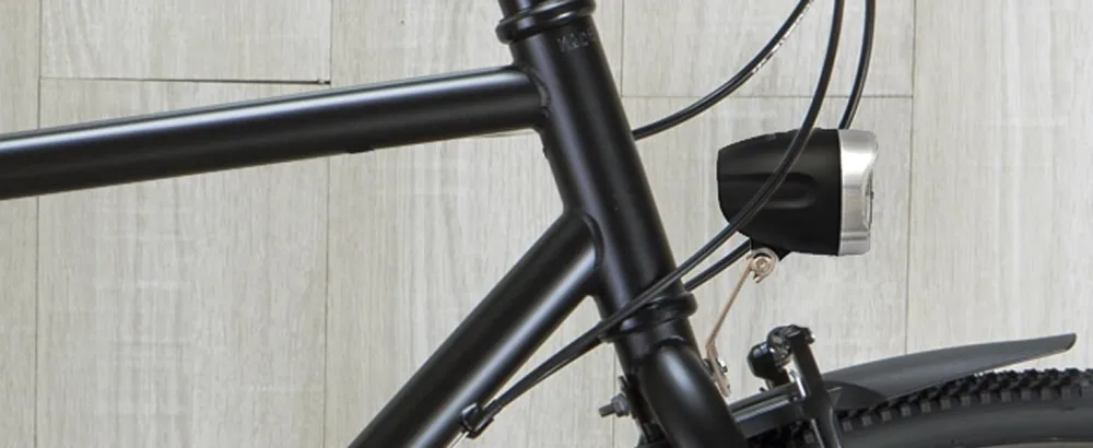 NEAN LED bicycle light bicycle lamp bicycle front light bicycle light at the front headlights bright with StVZO approval incl. 4x battery 30 lux black - Montagebeispiel