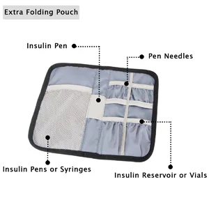 Luxja insulin diabetic bag double layer insulin pocket for blood sugar measuring devices and diabetics accessories (only bag) black version 2 black - bolsa de insulina
