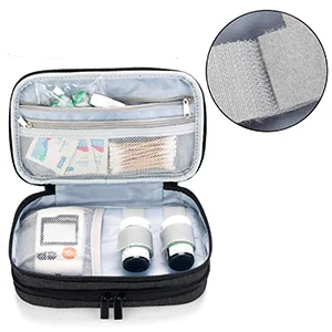 Luxja insulin diabetic bag double layer insulin pocket for blood sugar measuring devices and diabetics accessories (only bag) black version 2 black - insulin tasche