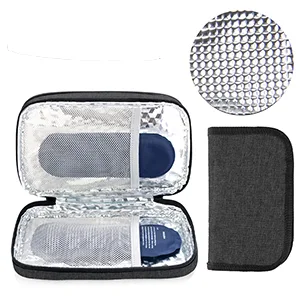 Luxja insulin diabetic bag double layer insulin pocket for blood sugar measuring devices and diabetics accessories (only bag) black version 2 black - insulin tasche