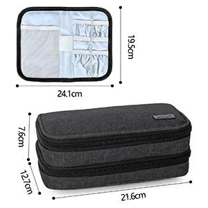 Luxja insulin diabetic bag double layer insulin pocket for blood sugar measuring devices and diabetics accessories (only bag) black version 2 black - insulin tasche