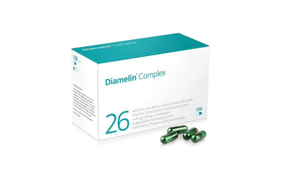 Diamelin Complex - Dietary supplements for a normal blood sugar level with chrome also suitable for diabetics - 26 vitamins and micronutrients such as OPC cinnamon ginger important intestinal bacteria - Diamelin neu