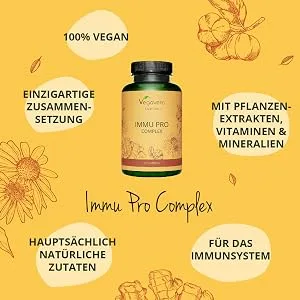 Immune system complex Vegavero |With echinacea vitamin C vitamin D3 selenium ginger and zinc |120 capsules |Strengthen defenses* |Vegan - immunsystem stärken