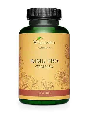 Immune system complex Vegavero |With echinacea vitamin C vitamin D3 selenium ginger and zinc |120 capsules |Strengthen defenses* |Vegan - Vegavero Immunsystem