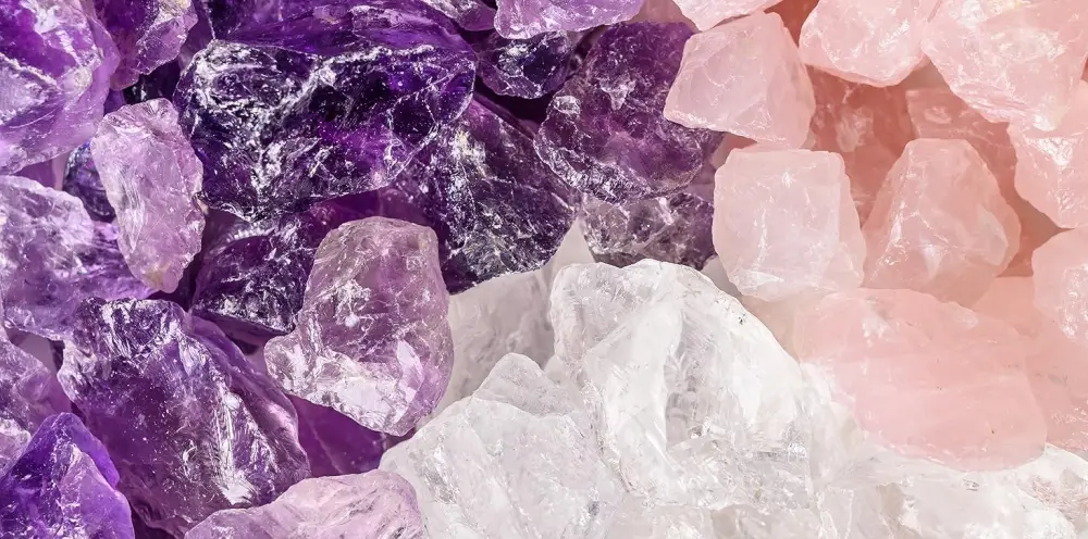 Water stones Premium basic mixture |Base mixture gem water |100% natural raw stones |Amethyst + rose quartz + mountain crystal 300g source of life plus - rosenquarz, amethyst, bergkristall rohsteine