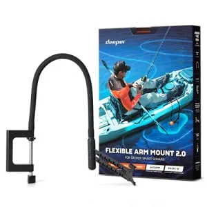 Deeper Flexible Arm 2.0 flexible mounting arm for fishing boat belly boat and kayak single - deeper flexible arm mount