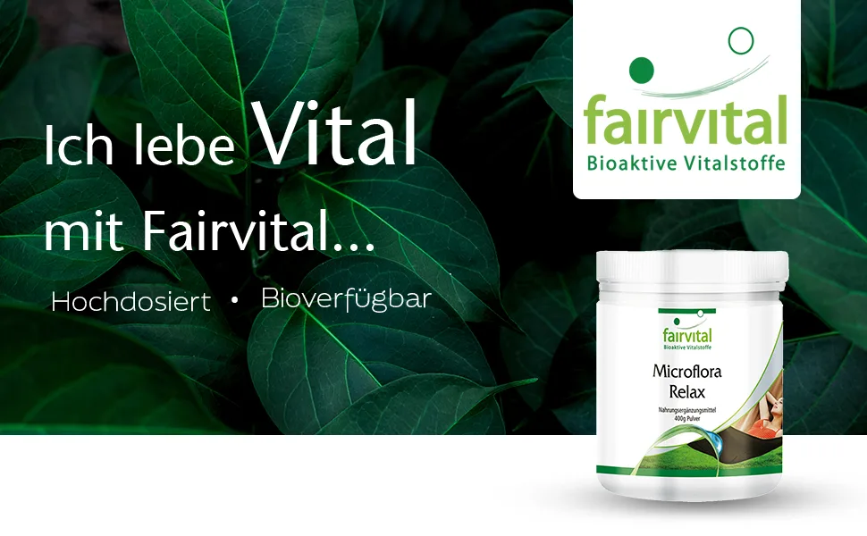 Fairvital | Floravital Relax - Culture complex with 5 bacterial cultures psyllium & inulin - Lactobacillus & bifidobacteria - 400g - Floravital Relax