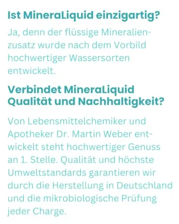 MineraLiquid Minerals for tap water - 100ml liquid electrolytes - magnesium calcium zinc copper - Einzigartig