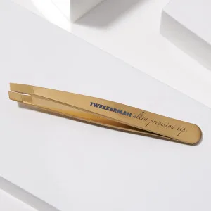 TWEEZERMAN Tweezers Mini Version with Hand-Filed Beveled Tip for Eyebrow Plucking Gold - image