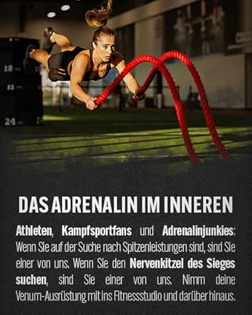 Venum Men's Gladiator 3.0 Compression Pants XL Black/White - Ein Athlet, der in einem Fitnessstudio Kampfseile benutzt