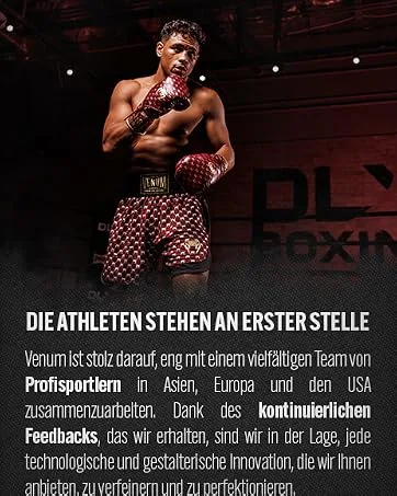 Venum Men's Gladiator 3.0 Compression Pants XL Black/White - Ein aufrecht stehender Boxer in Venum-Handschuhen und Venum-Boxshorts