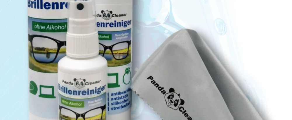 Pandacleaner glasses cleaner |50ml spray + 250ml refill bottle |Without alcohol |Strip-free cleaning and anti-fitting formula |Made in Germany - EBC - 2