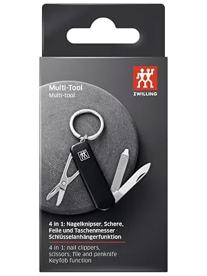 ZWILLING Manicure Multi-Tool with Keyring in Travel Size Stainless Steel Black 60 mm Black - image