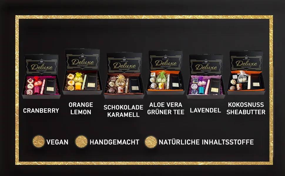Brubaker cosmetics 8 Partial organic bathing chocolates gift set "Deluxe lavender" - noble - vegan - natural ingredients - handmade - including gift box lavender deluxe - Deluxe Premium Badeset Badepralinen Badekugel Luxus Schwarz Gold Geschenkset für Frauen